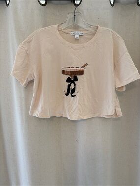 AND NOW THIS Cropped Graphic Tee in Light Pink